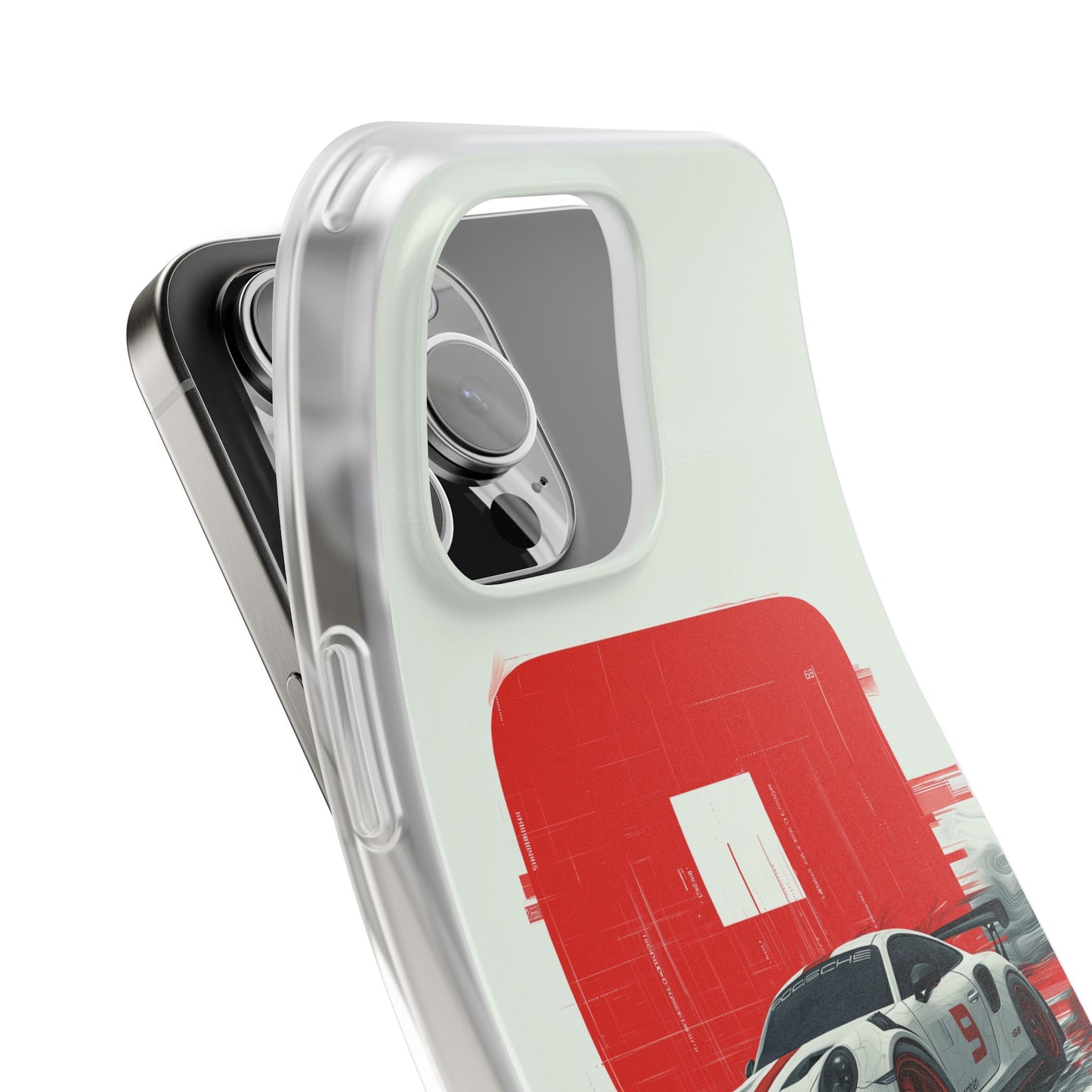Spigen Luxury Porsche Racing Red 9 Printed Mobile Cover Case for Boys & Girls | New Stylish Fancy Aesthetic Sports Car Designer Back Cover | Premium Protective Shockproof 12 -17 Series