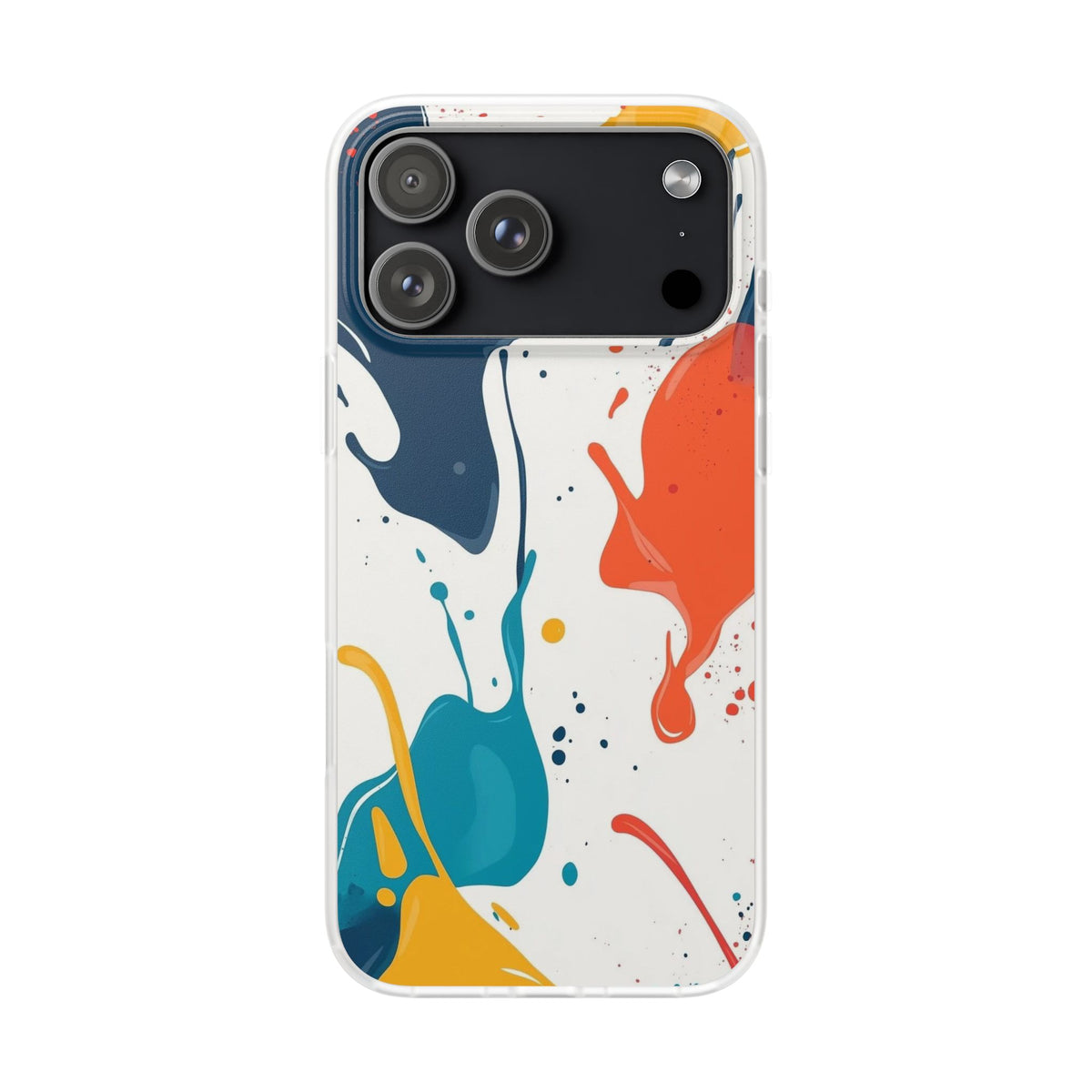 Abstract Paint Splash iPhone Case – Luxury Artistic Phone Cover | Modern Stylish Aesthetic Transparent Shockproof Back Case for iPhone 12–17 Series