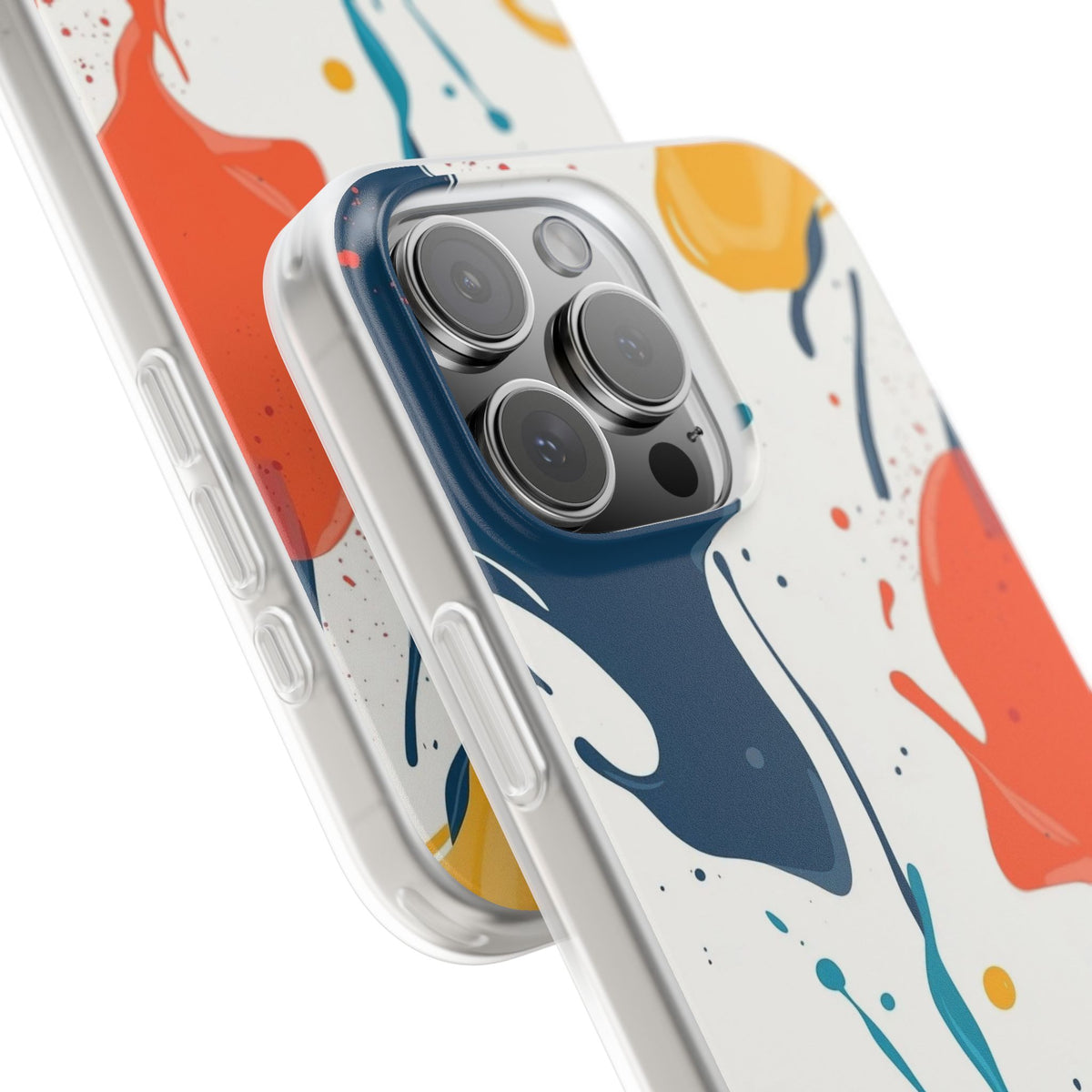 Abstract Paint Splash iPhone Case – Luxury Artistic Phone Cover | Modern Stylish Aesthetic Transparent Shockproof Back Case for iPhone 12–17 Series
