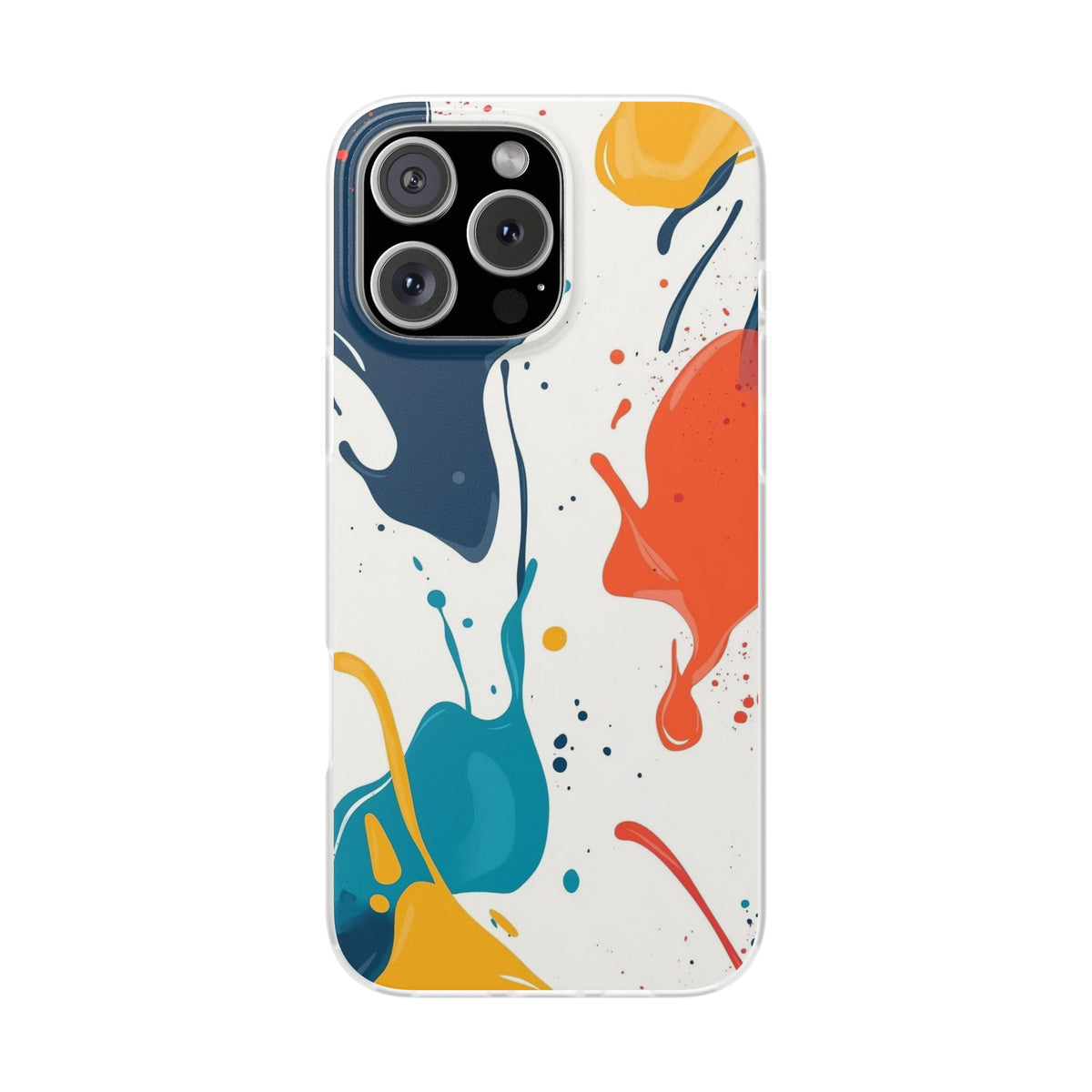 Abstract Paint Splash iPhone Case – Luxury Artistic Phone Cover | Modern Stylish Aesthetic Transparent Shockproof Back Case for iPhone 12–17 Series