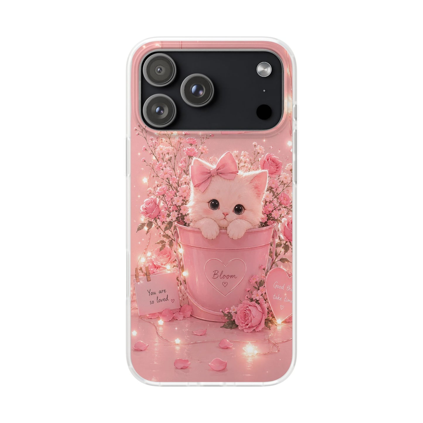 Bloom Kitten Floral iPhone Case – Premium Spigen Luxury Cute Cat Printed Phone Cover for Girls & Women | Stylish Aesthetic Fancy Designer Shockproof Back Case for iPhone 12, 13, 14, 15, 16 & 17 Series