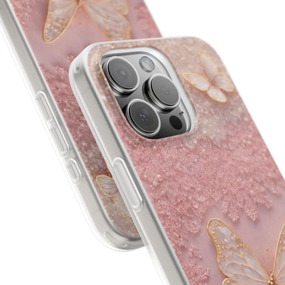 Butterfly Embossed Luxury iPhone Case | Aesthetic Designer Mobile Cover for Women & Girls | Shockproof Protective Back Cover Compatible with iPhone 12, 13, 14, 15, 16 & 17