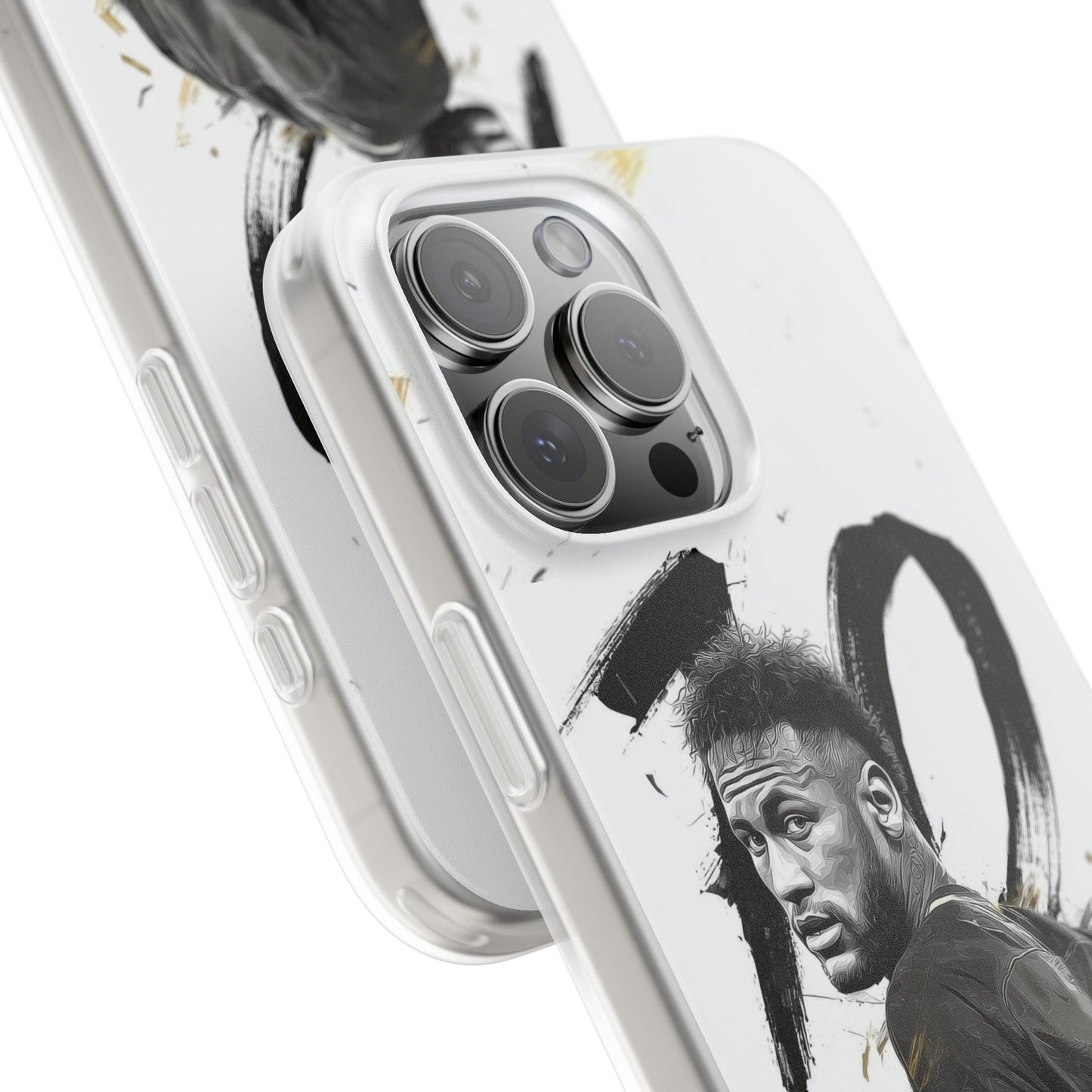 Spigen Luxury Neymar #10 Artistic iPhone Case (12–17 Series) – Gold Brushstroke Fan Edition