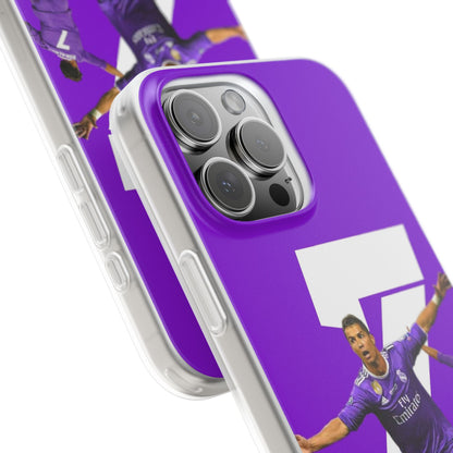 Spigen LuxuryCristiano Ronaldo #7 Real Madrid iPhone Case (12–17 Series) – Purple Celebration Edition