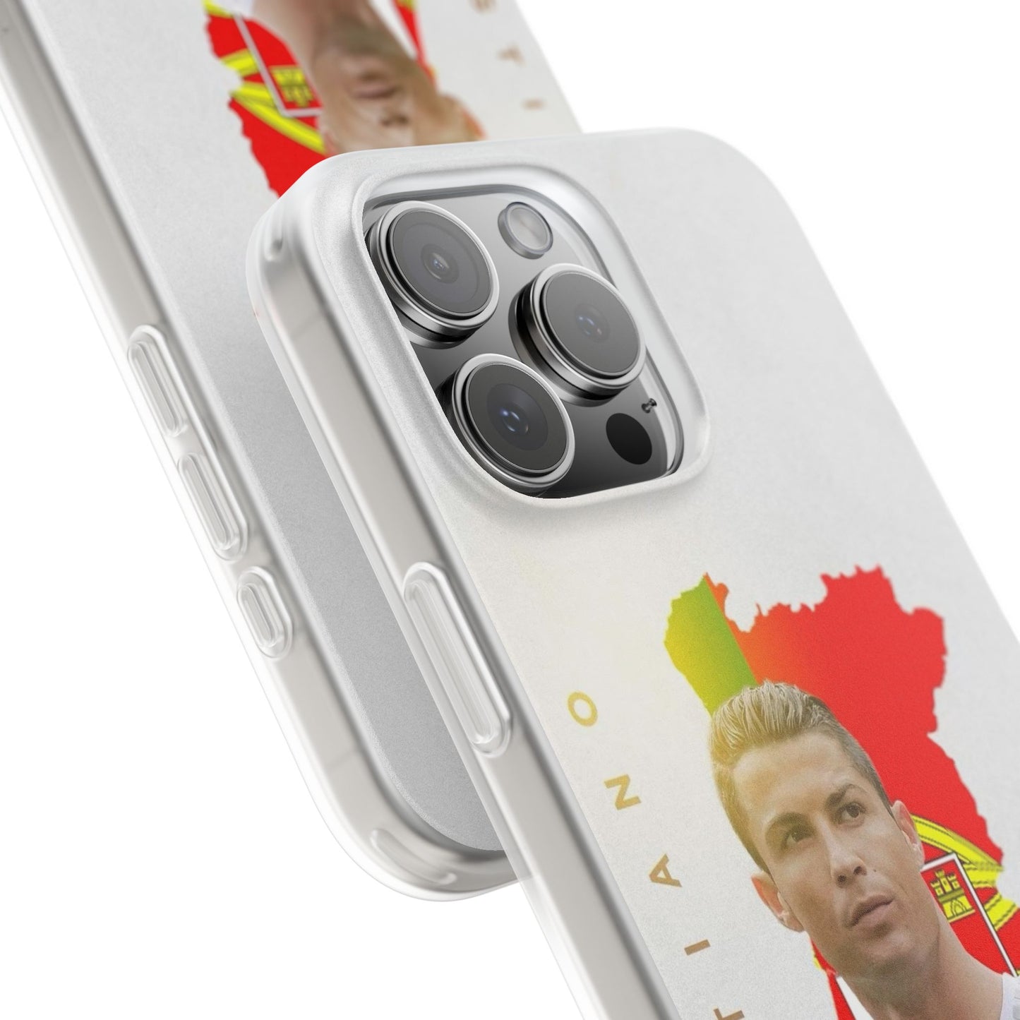 Spigen Luxury Cristiano Ronaldo Portugal Flag iPhone Case (12–17 Series) – Real Madrid Portrait Edition