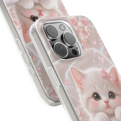 Spigen Luxury Cherry Blossom Kitten Printed Iphone Cover Case for Girls & Women | New Stylish Fancy Aesthetic Designer Back Cover | Premium Protective Shockproof Max Series Case for 12 - 17 Series