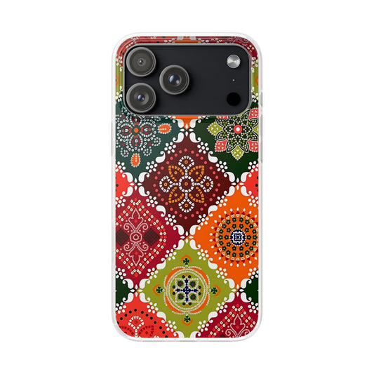 Colorful Ethnic Artistic iPhone Case – Premium Designer Pattern Phone Cover for Girls | Spigen Luxury Stylish Aesthetic Shockproof Protective Mobile Back Case for iPhone 12, 13, 14, 15, 16 & 17 Series