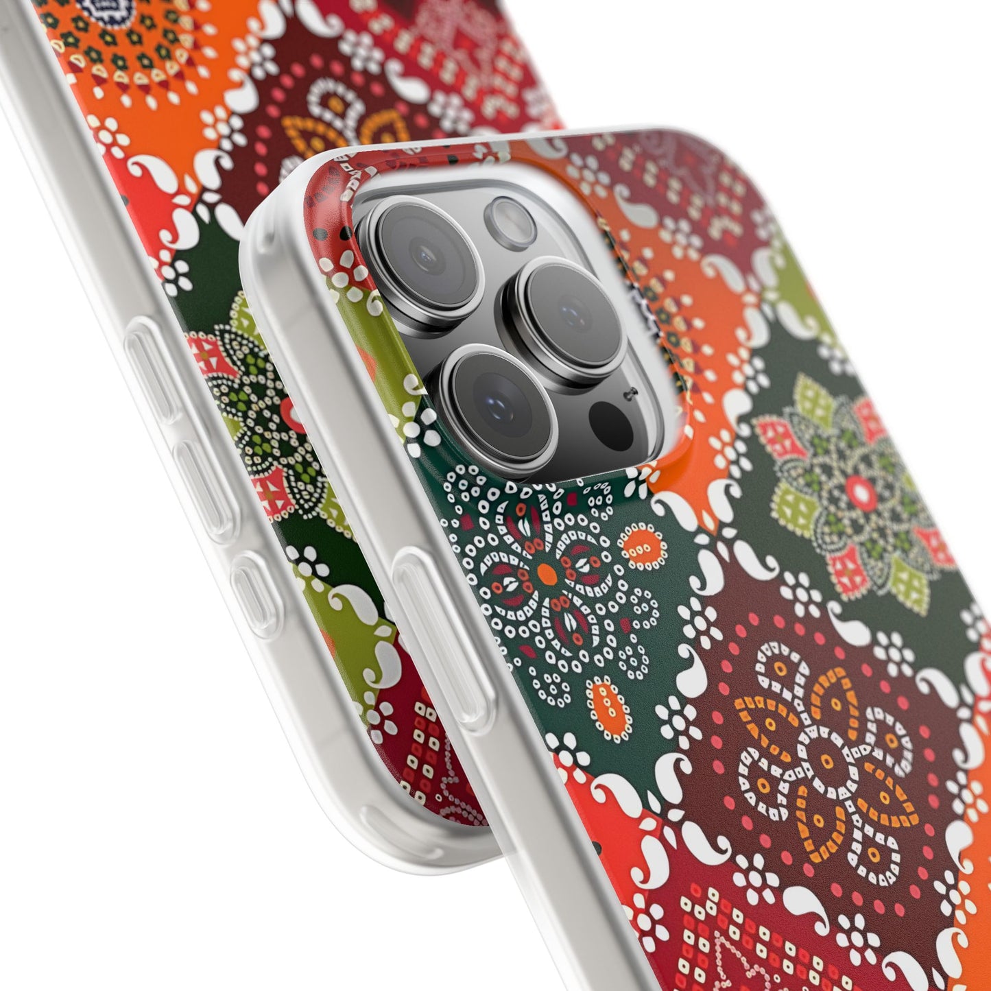 Colorful Ethnic Artistic iPhone Case – Premium Designer Pattern Phone Cover for Girls | Spigen Luxury Stylish Aesthetic Shockproof Protective Mobile Back Case for iPhone 12, 13, 14, 15, 16 & 17 Series