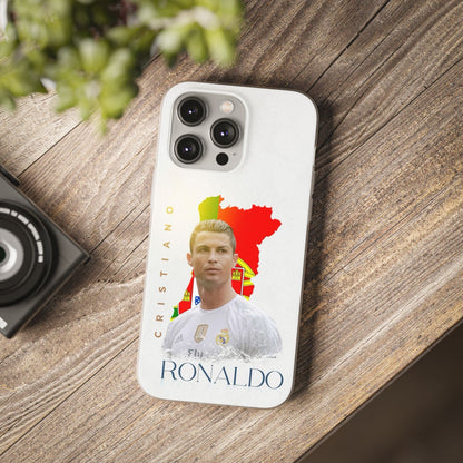 Spigen Luxury Cristiano Ronaldo Portugal Flag iPhone Case (12–17 Series) – Real Madrid Portrait Edition