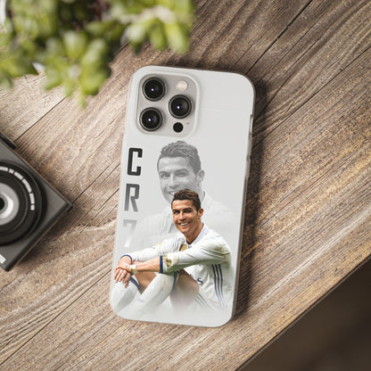 Premium Cristiano Ronaldo (CR7) printed iPhone case featuring a stylish football-inspired design. Lightweight, durable, shockproof, and compatible with iPhone 12 to iPhone 17 series models.