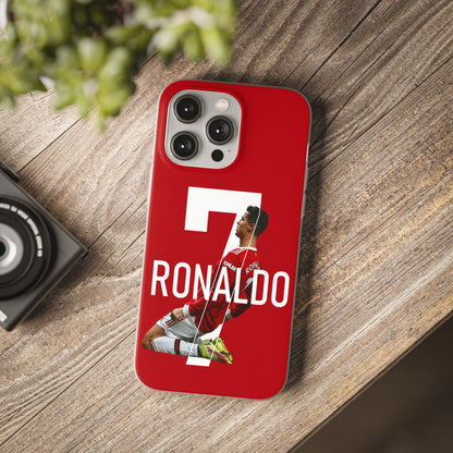 Cristiano Ronaldo #7 Artistic iPhone Case – Premium Spigen Luxury Shockproof Designer Phone Cover for Boys & Girls | Modern Aesthetic Fancy Printed Back Case for iPhone 12, 13, 14, 15, 16 & 17 Series