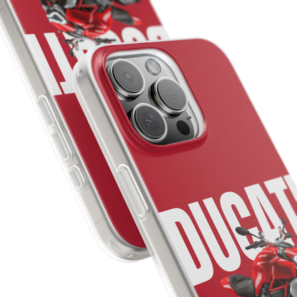 Ducati Racing Bike Printed iPhone Case – Premium Sports Bike Phone Cover for Boys | Spigen Luxury Stylish Aesthetic Designer Shockproof Protective Mobile Back Case for iPhone 12, 13, 14, 15, 16 & 17 Series