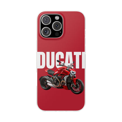 Ducati Racing Bike Printed iPhone Case – Premium Sports Bike Phone Cover for Boys | Spigen Luxury Stylish Aesthetic Designer Shockproof Protective Mobile Back Case for iPhone 12, 13, 14, 15, 16 & 17 Series