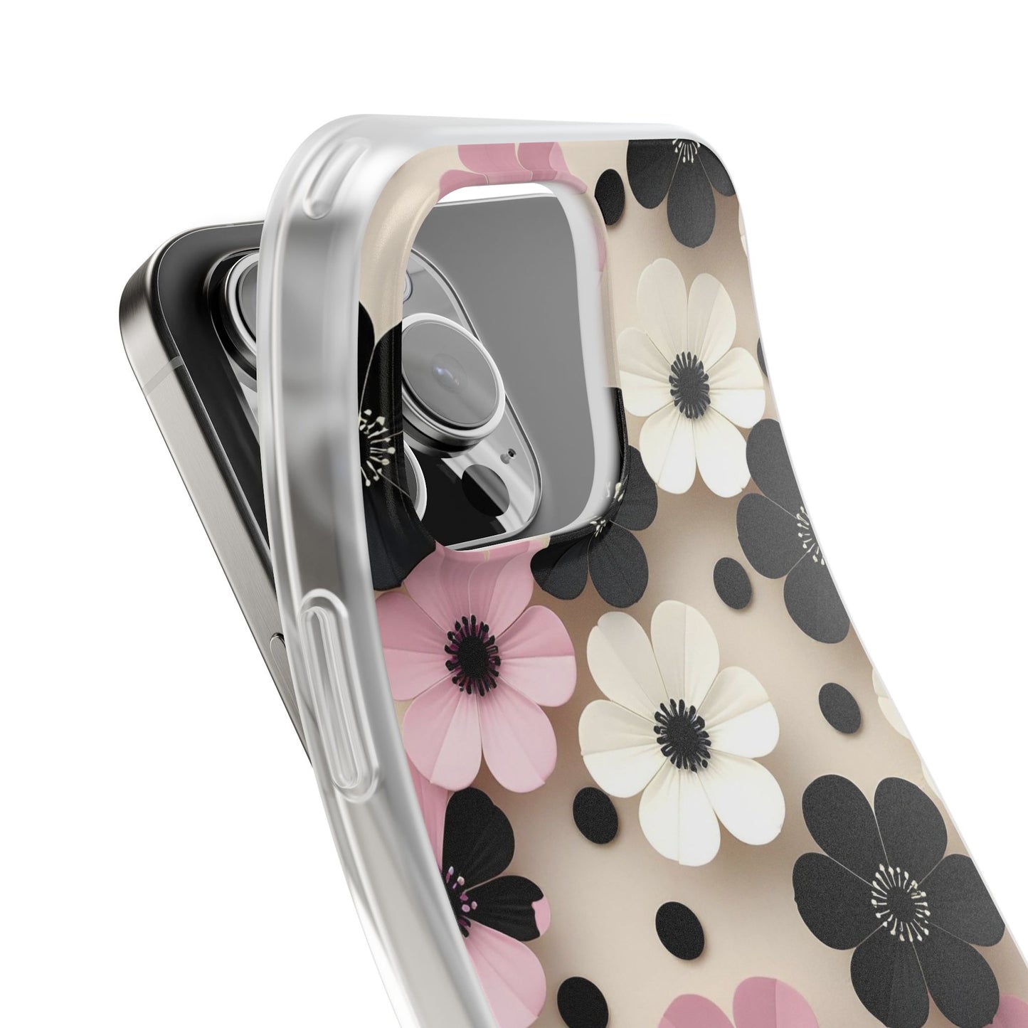 Elegant Floral Aesthetic iPhone Case – Premium Spigen Pro Luxury Designer Phone Cover for Girls | HD Printed Transparent Shockproof Protective Back Case for iPhone 12, 13, 14, 15, 16 & 17 Series