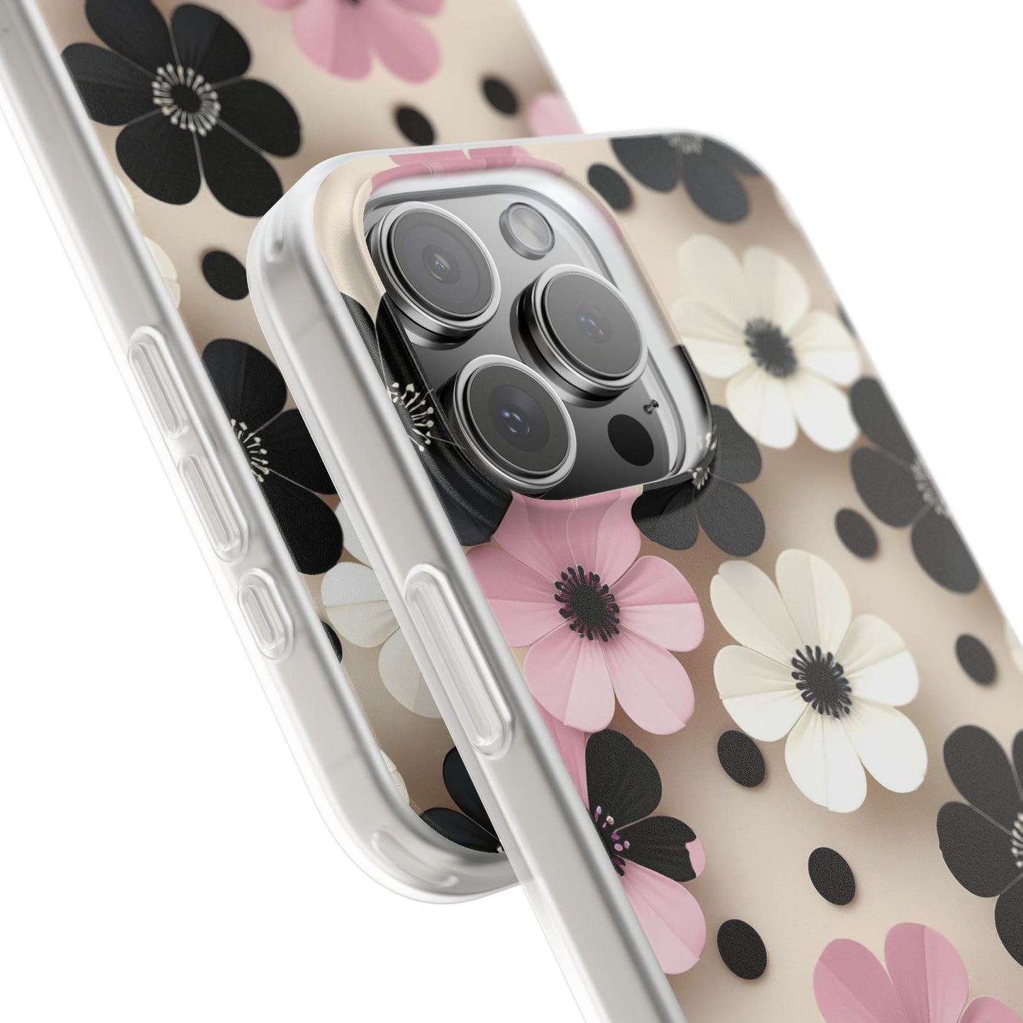 Elegant Floral Aesthetic iPhone Case – Premium Spigen Pro Luxury Designer Phone Cover for Girls | HD Printed Transparent Shockproof Protective Back Case for iPhone 12, 13, 14, 15, 16 & 17 Series