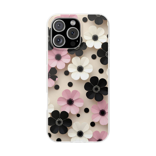 Elegant Floral Aesthetic iPhone Case – Premium Spigen Pro Luxury Designer Phone Cover for Girls | HD Printed Transparent Shockproof Protective Back Case for iPhone 12, 13, 14, 15, 16 & 17 Series