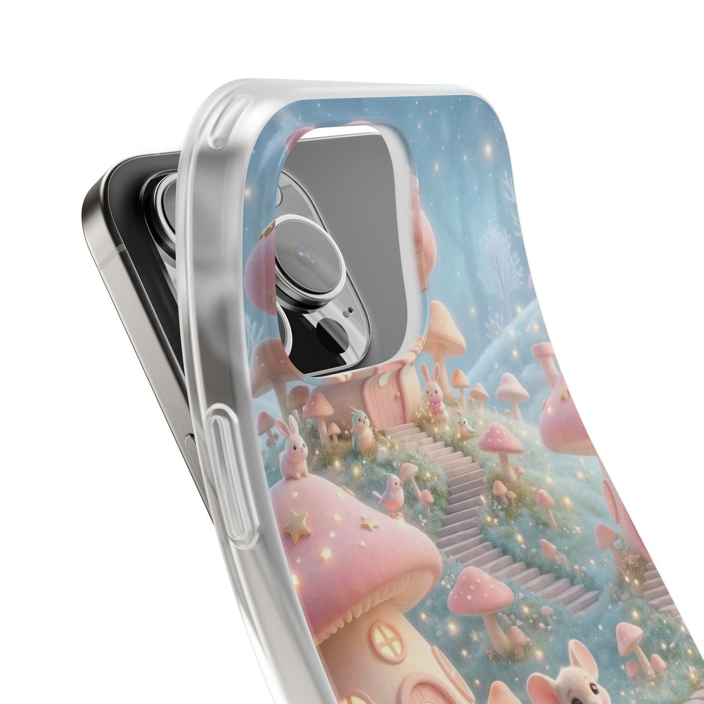 Fairy Mushroom Village iPhone Case – Premium Spigen Pro Luxury Aesthetic Designer Phone Cover for Girls & Women | Cute Fantasy Nature HD Printed Shockproof Max Series Back Case for iPhone 12, 13, 14, 15, 16 & 17 Series