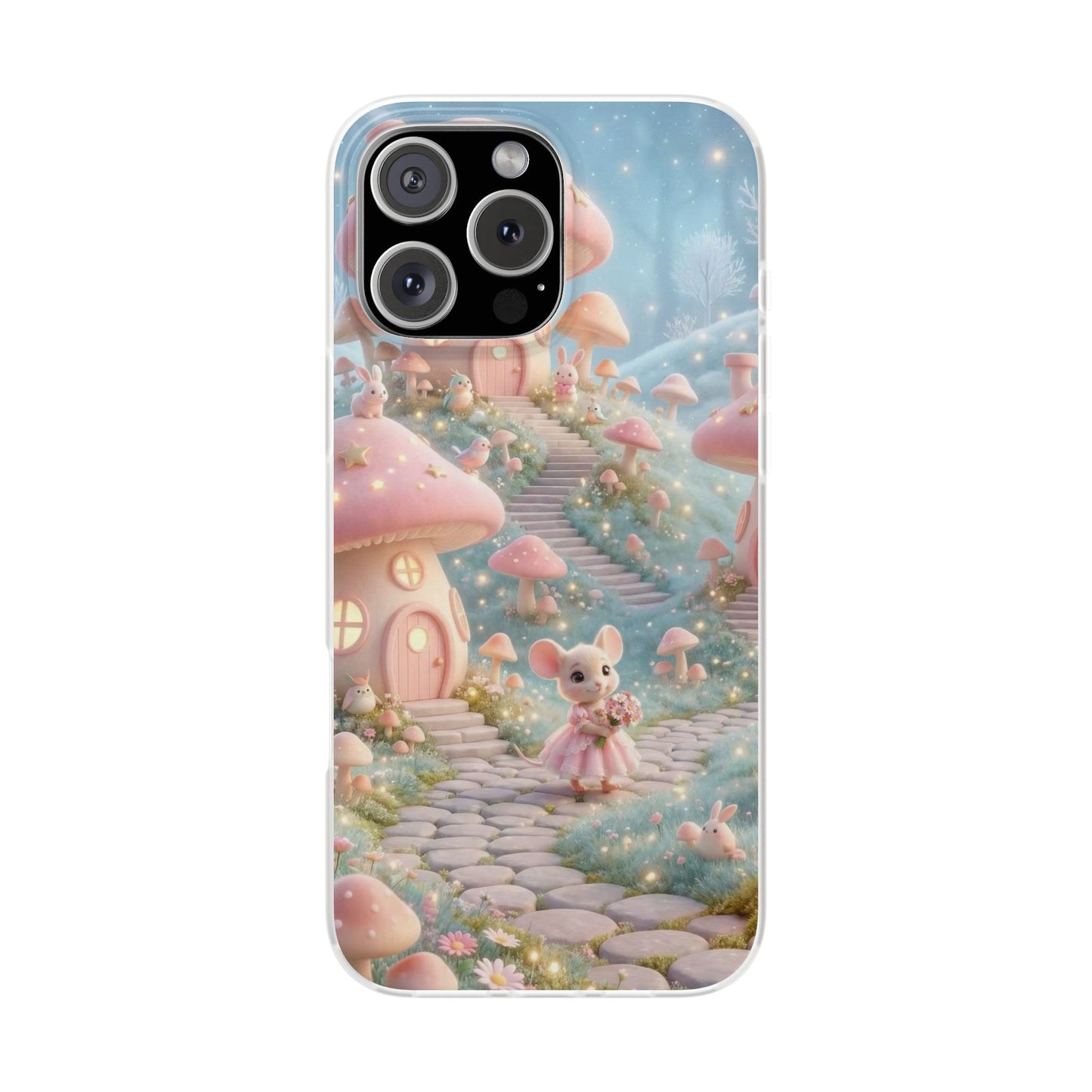 Fairy Mushroom Village iPhone Case – Premium Spigen Pro Luxury Aesthetic Designer Phone Cover for Girls & Women | Cute Fantasy Nature HD Printed Shockproof Max Series Back Case for iPhone 12, 13, 14, 15, 16 & 17 Series