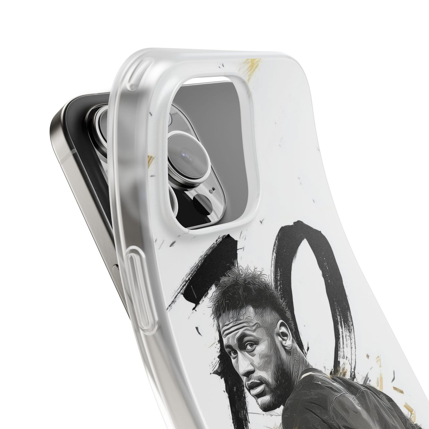 Spigen Luxury Neymar #10 Artistic iPhone Case (12–17 Series) – Gold Brushstroke Fan Edition