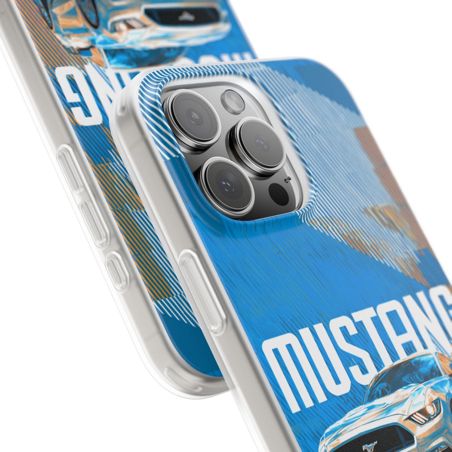 Ford Mustang Blue Sports Car iPhone Case – Premium Spigen Pro Luxury Designer Phone Cover for Boys & Girls | Stylish Aesthetic HD Printed Shockproof Back Case for iPhone 12, 13, 14, 15, 16 & 17 Series