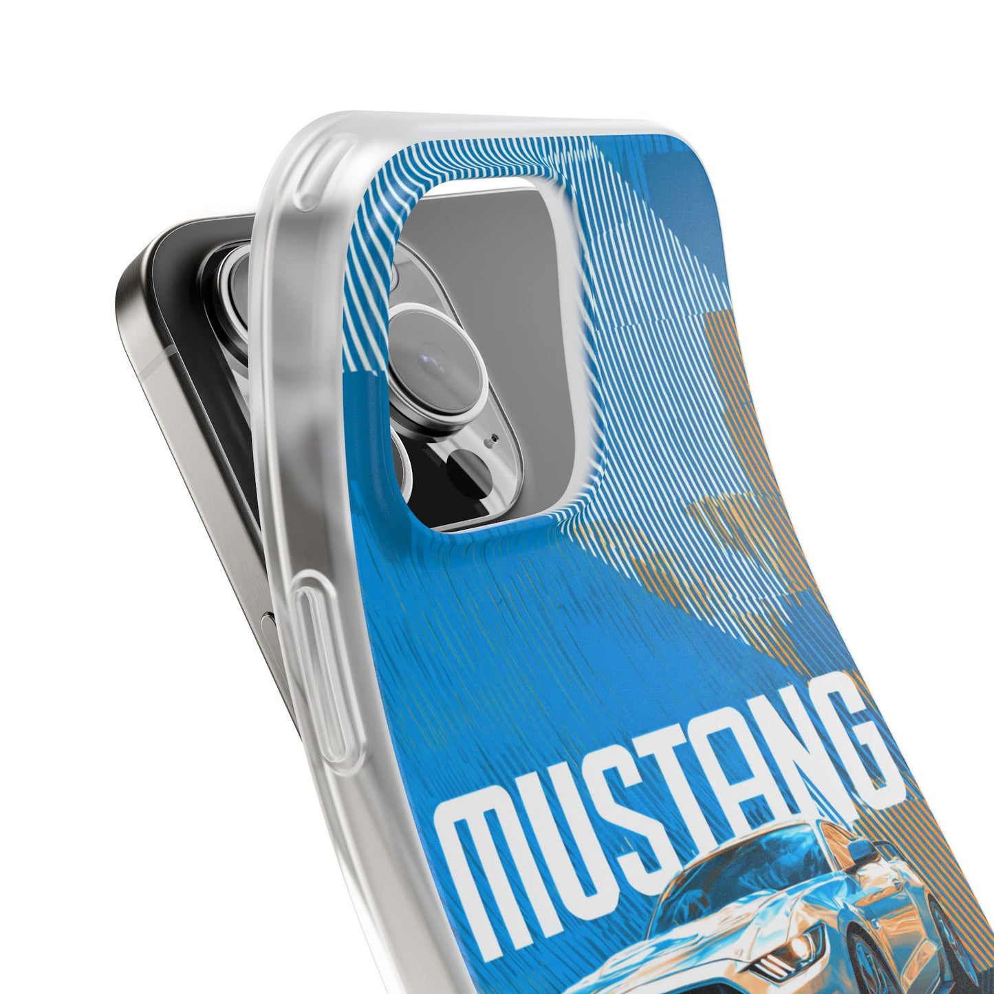 Ford Mustang Blue Sports Car iPhone Case – Premium Spigen Pro Luxury Designer Phone Cover for Boys & Girls | Stylish Aesthetic HD Printed Shockproof Back Case for iPhone 12, 13, 14, 15, 16 & 17 Series