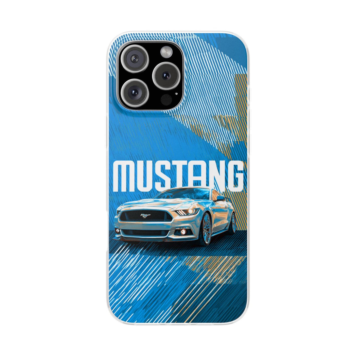 Ford Mustang Blue Sports Car iPhone Case – Premium Spigen Pro Luxury Designer Phone Cover for Boys & Girls | Stylish Aesthetic HD Printed Shockproof Back Case for iPhone 12, 13, 14, 15, 16 & 17 Series