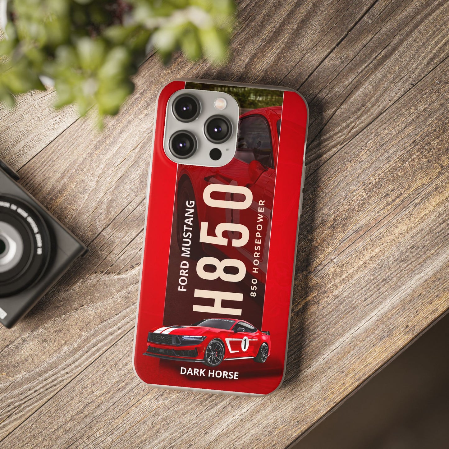 Ford Mustang Dark Horse H850 Red Racing iPhone Case – Premium Sports Car Phone Cover for Boys, Girls & Men | Spigen Luxury Stylish Aesthetic Automotive Designer Shockproof Protective Mobile Back Case for iPhone 12, 13, 14, 15, 16 & 17 Series