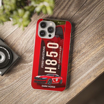 Ford Mustang Dark Horse H850 Red Racing iPhone Case – Premium Sports Car Phone Cover for Boys, Girls & Men | Spigen Luxury Stylish Aesthetic Automotive Designer Shockproof Protective Mobile Back Case for iPhone 12, 13, 14, 15, 16 & 17 Series