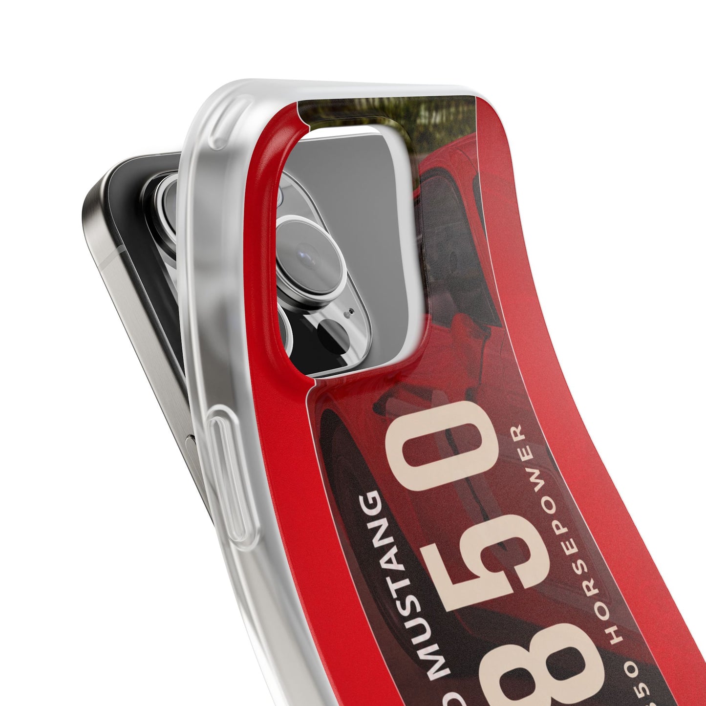 Ford Mustang Dark Horse H850 Red Racing iPhone Case – Premium Sports Car Phone Cover for Boys, Girls & Men | Spigen Luxury Stylish Aesthetic Automotive Designer Shockproof Protective Mobile Back Case for iPhone 12, 13, 14, 15, 16 & 17 Series
