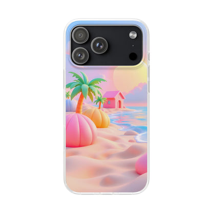Spigen Luxury Pastel Beach Paradise Printed Iphone Cover Case for Girls & Women | New Stylish Fancy Aesthetic Designer Back Cover | Premium Protective Shockproof Max Case for 12 - 17 Series