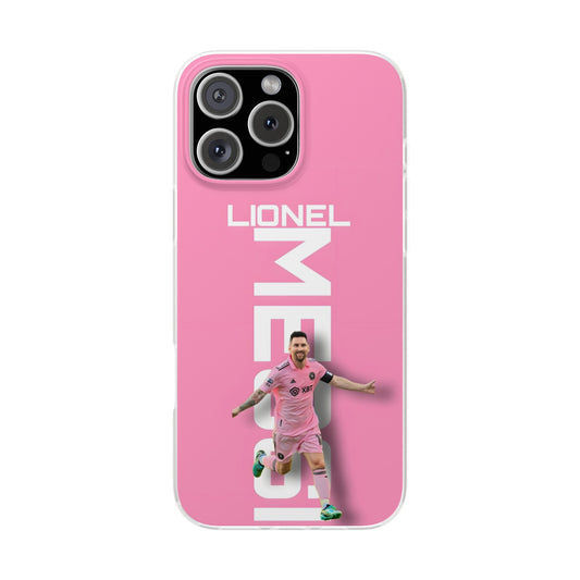 Spigen LuxuryLionel Messi Pink Edition iPhone Case (12–17 Series) – Bold Fan Celebration Design