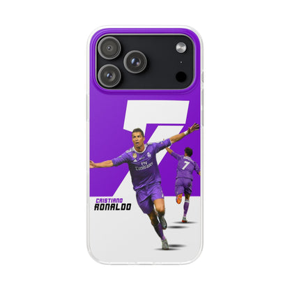Spigen LuxuryCristiano Ronaldo #7 Real Madrid iPhone Case (12–17 Series) – Purple Celebration Edition