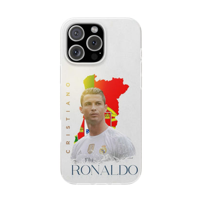 Spigen Luxury Cristiano Ronaldo Portugal Flag iPhone Case (12–17 Series) – Real Madrid Portrait Edition