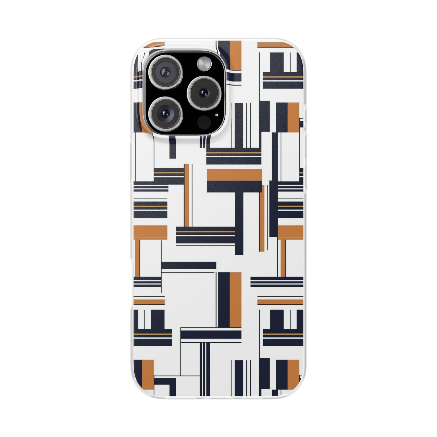 Geometric Abstract Printed iPhone Case – Premium Modern Designer Phone Cover for Girls & Boys | Spigen Luxury Stylish Aesthetic Shockproof Protective Back Case for iPhone 12, 13, 14, 15, 16 & 17 Series