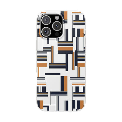 Geometric Abstract Printed iPhone Case – Premium Modern Designer Phone Cover for Girls & Boys | Spigen Luxury Stylish Aesthetic Shockproof Protective Back Case for iPhone 12, 13, 14, 15, 16 & 17 Series