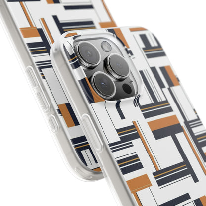 Geometric Abstract Printed iPhone Case – Premium Modern Designer Phone Cover for Girls & Boys | Spigen Luxury Stylish Aesthetic Shockproof Protective Back Case for iPhone 12, 13, 14, 15, 16 & 17 Series