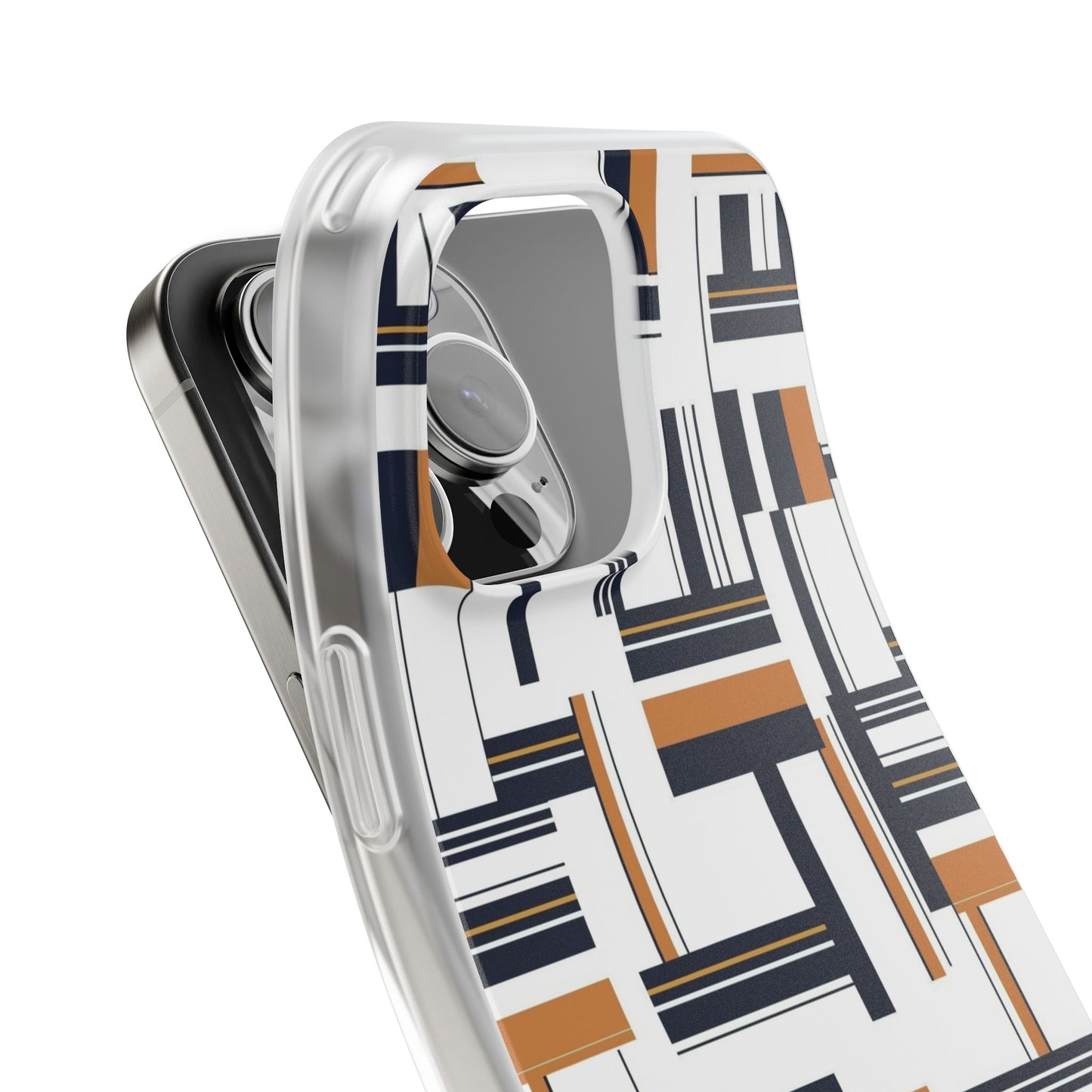 Geometric Abstract Printed iPhone Case – Premium Modern Designer Phone Cover for Girls & Boys | Spigen Luxury Stylish Aesthetic Shockproof Protective Back Case for iPhone 12, 13, 14, 15, 16 & 17 Series
