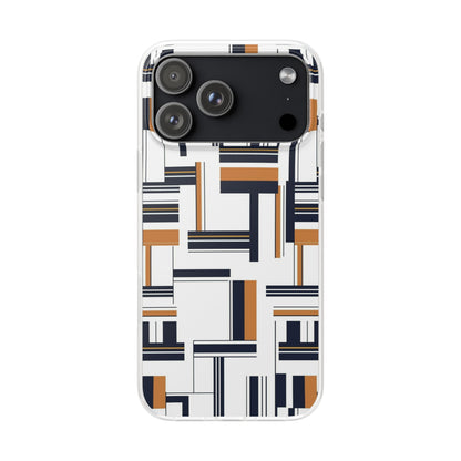 Geometric Abstract Printed iPhone Case – Premium Modern Designer Phone Cover for Girls & Boys | Spigen Luxury Stylish Aesthetic Shockproof Protective Back Case for iPhone 12, 13, 14, 15, 16 & 17 Series