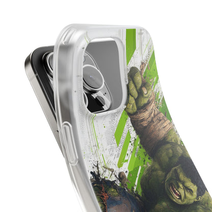 Hulk Action Pose Comic Art iPhone Case – Premium Marvel Superhero Transparent Phone Cover for Boys | Spigen Luxury Stylish Aesthetic Designer Shockproof Protective Mobile Back Case for iPhone 12, 13, 14, 15, 16 & 17 Series