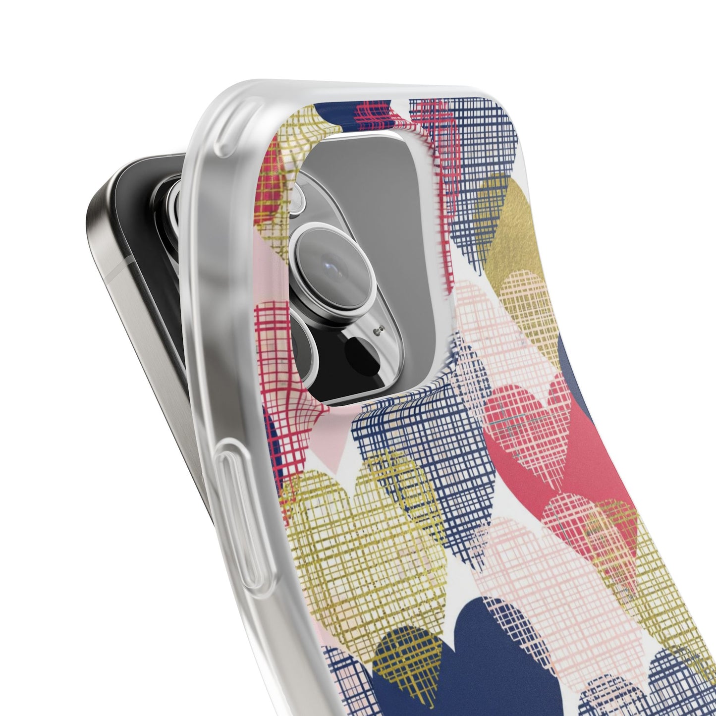 Heart Pattern Printed iPhone Case – Premium Cute Aesthetic Phone Cover for Girls | Spigen Luxury Designer Shockproof Protective Mobile Back Case for iPhone 12, 13, 14, 15, 16 & 17 Series
