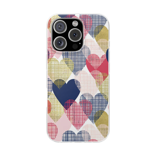 Heart Pattern Printed iPhone Case – Premium Cute Aesthetic Phone Cover for Girls | Spigen Luxury Designer Shockproof Protective Mobile Back Case for iPhone 12, 13, 14, 15, 16 & 17 Series