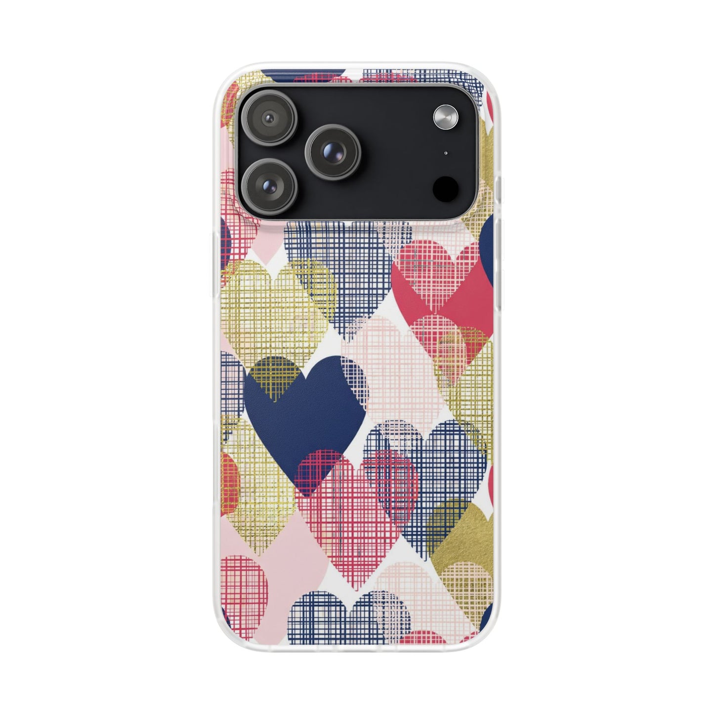 Heart Pattern Printed iPhone Case – Premium Cute Aesthetic Phone Cover for Girls | Spigen Luxury Designer Shockproof Protective Mobile Back Case for iPhone 12, 13, 14, 15, 16 & 17 Series