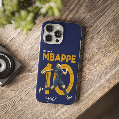 Kylian Mbappé Tribute iPhone Case – Premium Spigen Luxury Football Player Designer Phone Cover for Boys & Men | Stylish Aesthetic Fancy Printed Shockproof Back Case for iPhone 12, 13, 14, 15, 16 & 17 Series