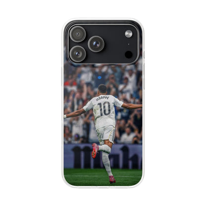 Kylian Mbappé #10 Stadium Celebration iPhone Case – Premium Spigen Luxury Football Player Designer Phone Cover for iPhone 12, 13, 14, 15, 16 & 17 Series | Dynamic HD Print Shockproof Fan Edition