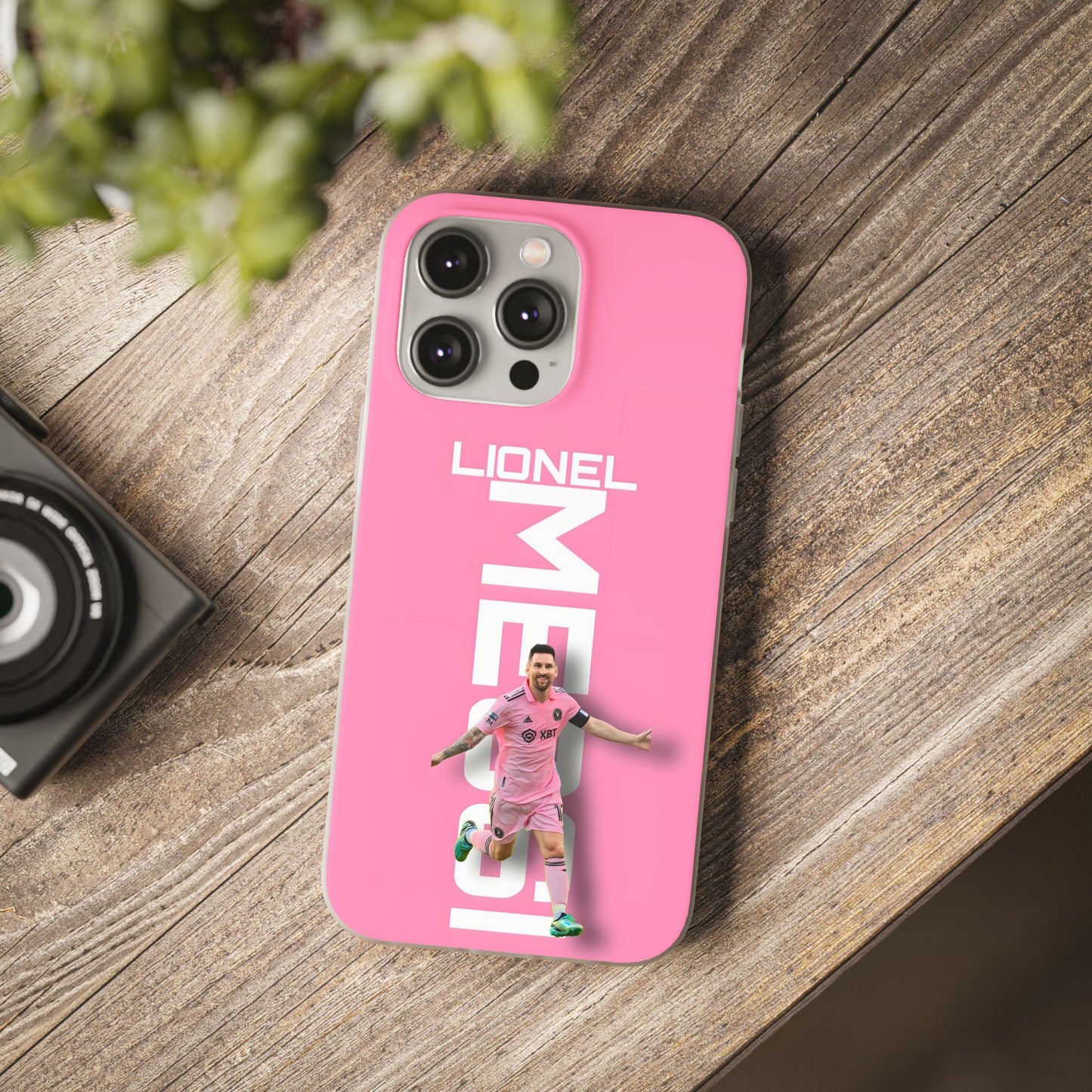 Lionel Messi Pink Edition Celebration iPhone Case – Premium Spigen Luxury Football Player Designer Phone Cover for iPhone 12, 13, 14, 15, 16 & 17 Series | Bold Fan Art HD Shockproof Protective Back Case