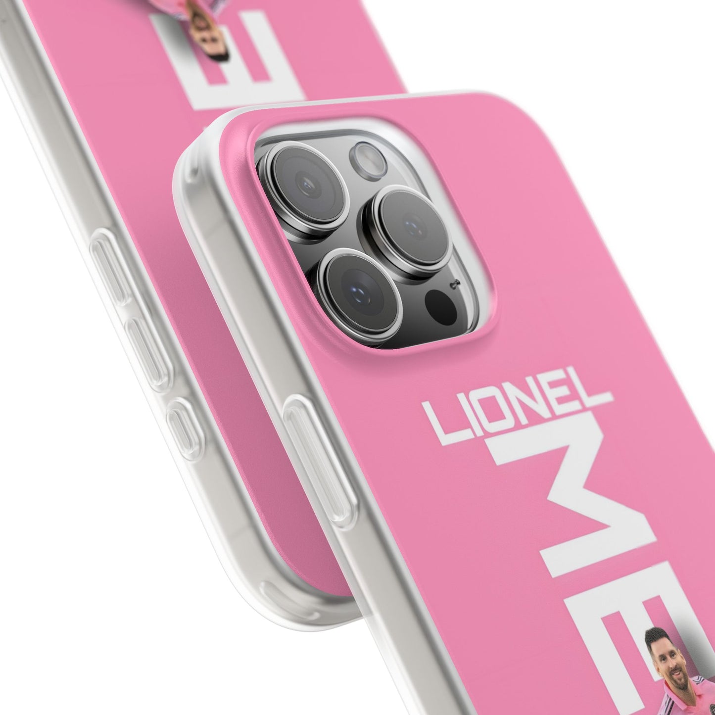 Lionel Messi Pink Edition Celebration iPhone Case – Premium Spigen Luxury Football Player Designer Phone Cover for iPhone 12, 13, 14, 15, 16 & 17 Series | Bold Fan Art HD Shockproof Protective Back Case