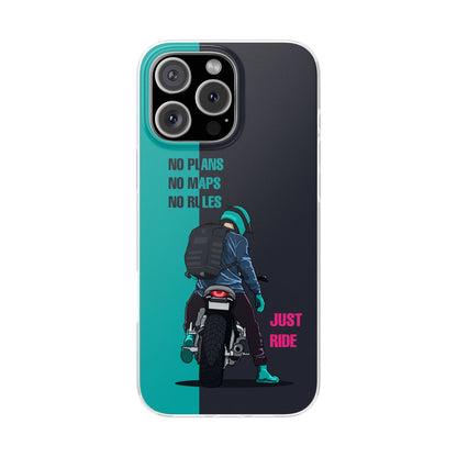Motorcycle Biker Rider Quote Printed iPhone Case – Premium Sports Bike Designer Phone Cover for Men & Boys | Spigen Luxury Stylish Aesthetic Shockproof Protective Mobile Back Case for iPhone 12, 13, 14, 15, 16 & 17 Series