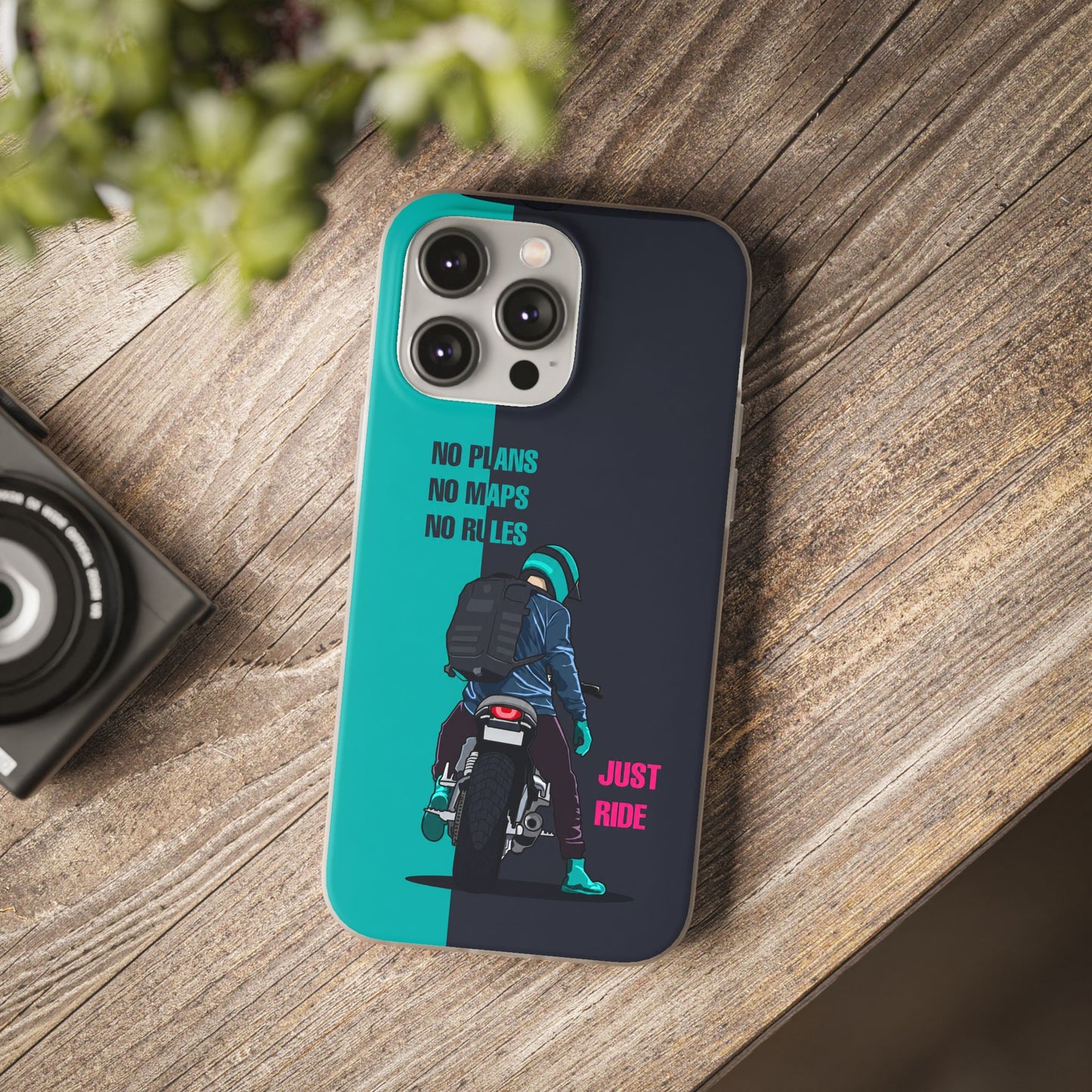 Motorcycle Biker Rider Quote Printed iPhone Case – Premium Sports Bike Designer Phone Cover for Men & Boys | Spigen Luxury Stylish Aesthetic Shockproof Protective Mobile Back Case for iPhone 12, 13, 14, 15, 16 & 17 Series