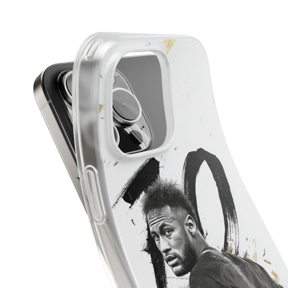 Neymar Jr #10 Artistic Gold Brushstroke iPhone Case – Premium Spigen Luxury Football Player Designer Phone Cover for iPhone 12, 13, 14, 15, 16 & 17 Series | Shockproof HD Printed Fan Edition Mobile Back Case