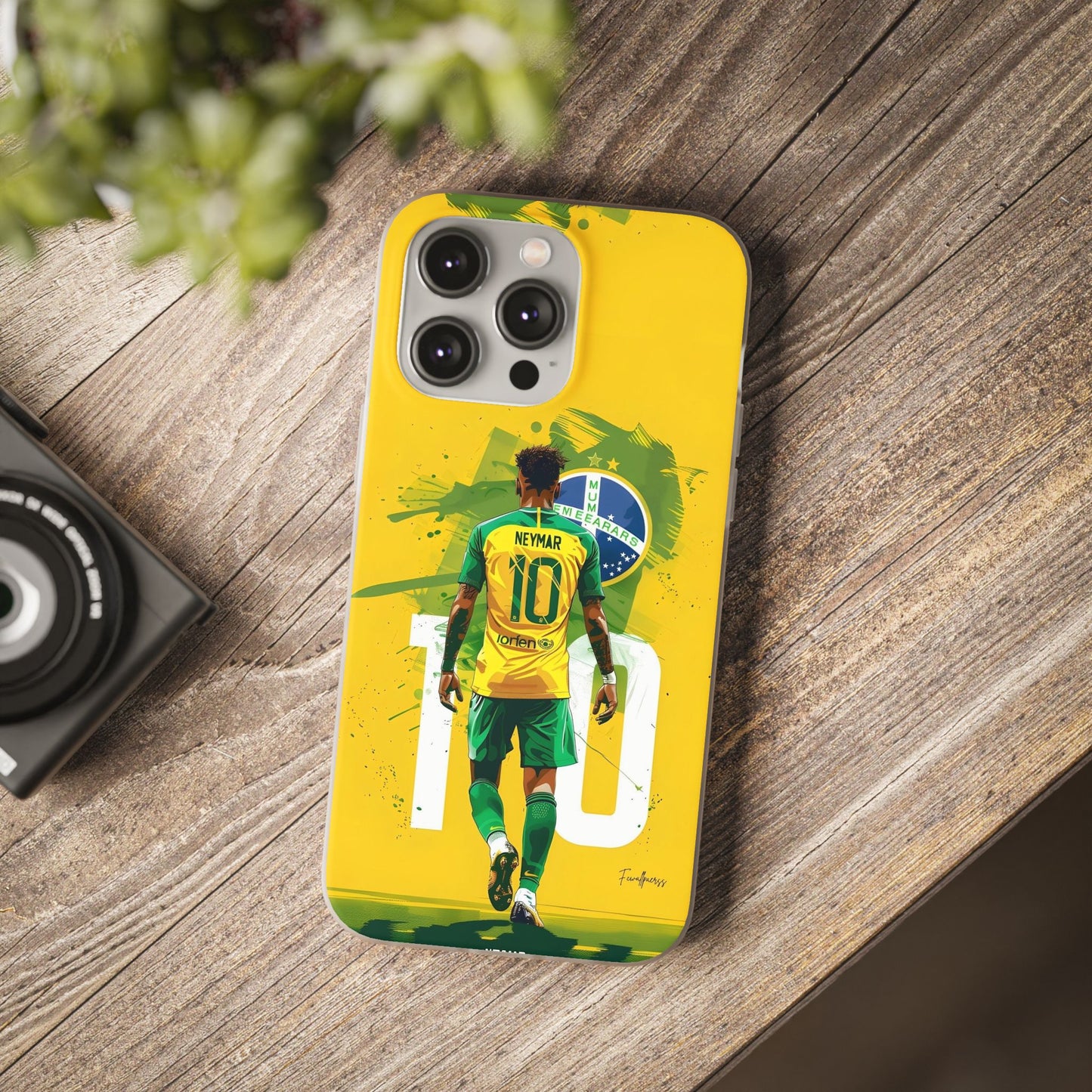 Neymar Jr Brazil Soccer iPhone Case – Premium Vibrant Yellow & Green National Team Edition Spigen Luxury Football Player Designer Phone Cover for iPhone 12, 13, 14, 15, 16 & 17 Series | Shockproof HD Printed Fan Case